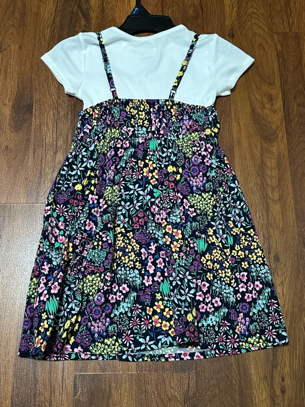 Girls Floral Cami Sundress in Navy with Flowers And Short Sleeve Tee! - Picture 6 of 9